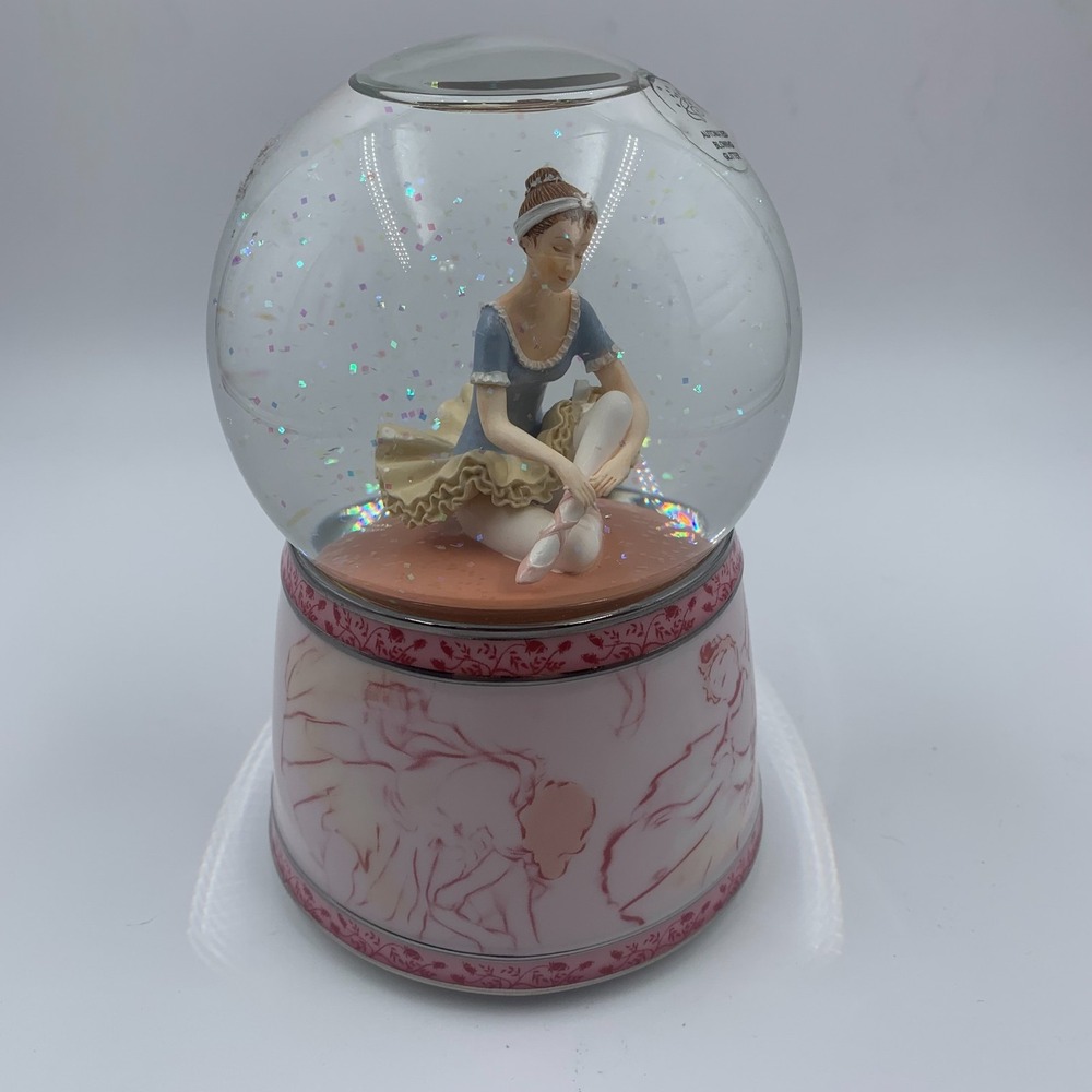 Ballerina Snow Globe Twinkle Vintage Musical Automated Blowing Glitter Strauss